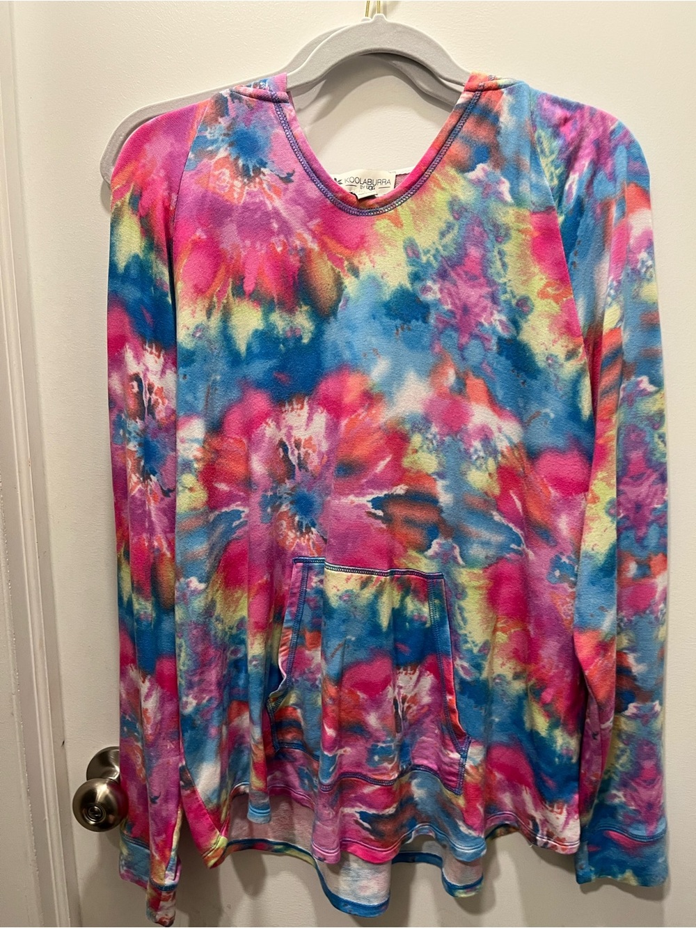 Koolaburra by Lug Tie-Dye Pullover Hoodie - Pink, Blue, Yellow